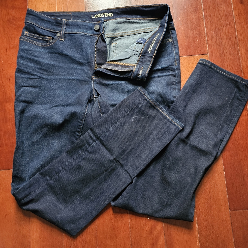 Lands' End Women's Navy Slim Stretch Jeans Sz 10